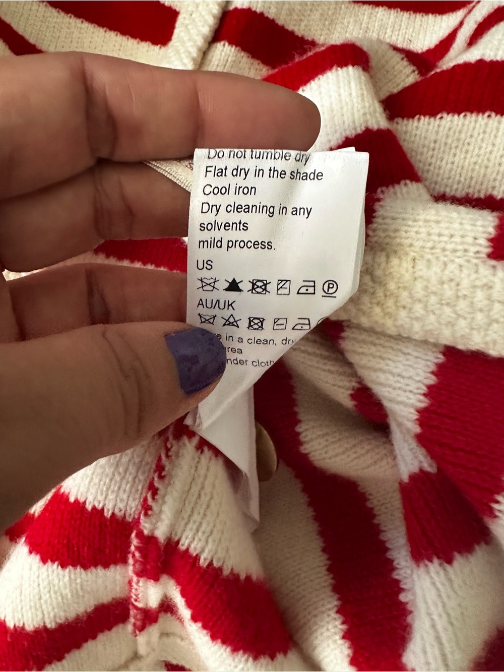 Striped Red & White Knit Button Cardigan - Picture 11 of 13